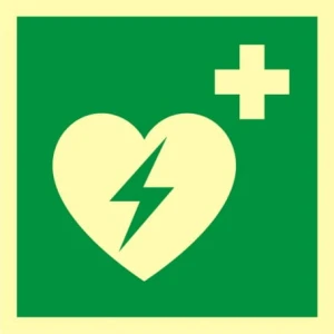 Znak ewakuacyjny - Defibrylator (AED)