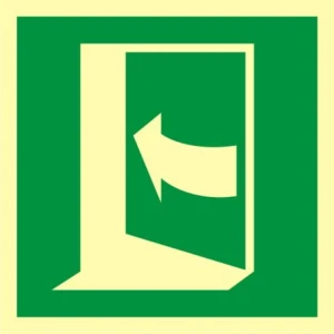 Znak ewakuacyjny - Pchać aby otworzyć drzwi (lewe)