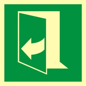 Znak ewakuacyjny - Ciągnąć aby otworzyć drzwi (lewe)