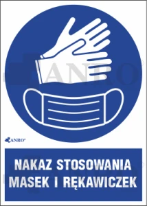 Oznaczenie epidemiczne informujące o obowiązującym nakazie Podłoże: p - płyta sztywna PCV 1mm